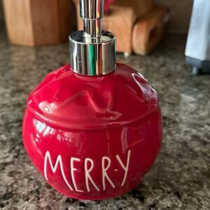 Rae Dunn Christmas "Merry" Soap Dispenser - NEW IN BOX!!!!